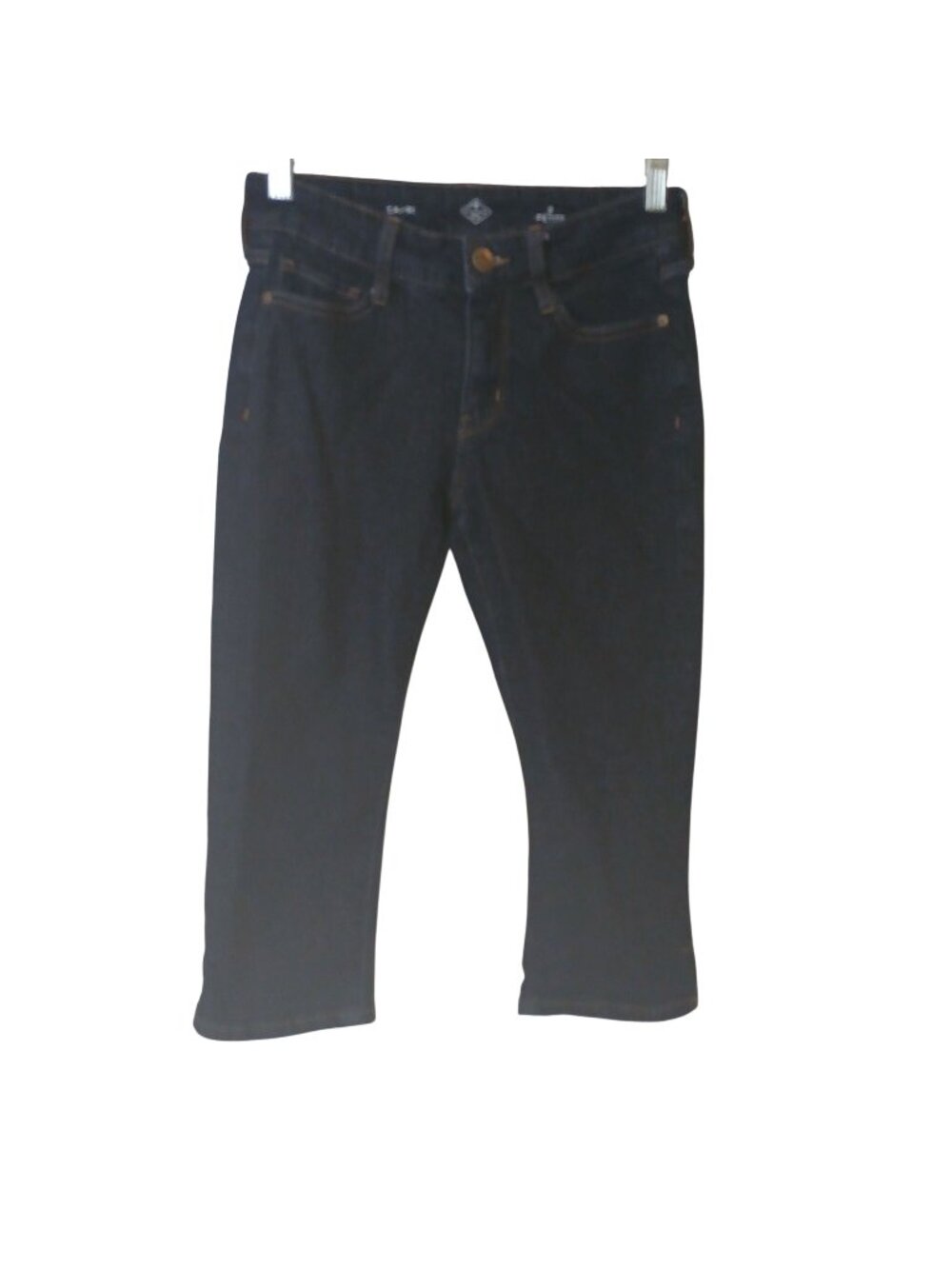 St. Johns Bay Womens Capri Jeans Size 2P Dark Wash Casual Denim 5 Pocket #I-5